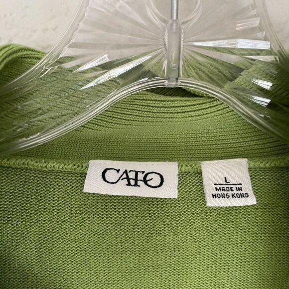 🦋 VINTAGE CATO Green Knit Sweater Coquette Cottage Core Fairy Prep - Picture 2 of 3